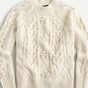 J. Crew Cable-Knit Pointelle Sweater Size Small